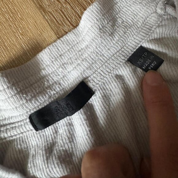 ATM V-Neck off White Ballet Core Wrap Long Sleeve Ribbed Body Suit sz XS/S - Picture 2 of 3